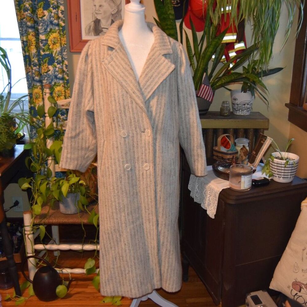 Vintage 1960s Miss New Yorker Wool Coat | Long Double Breasted | WPL 10640 L-XL